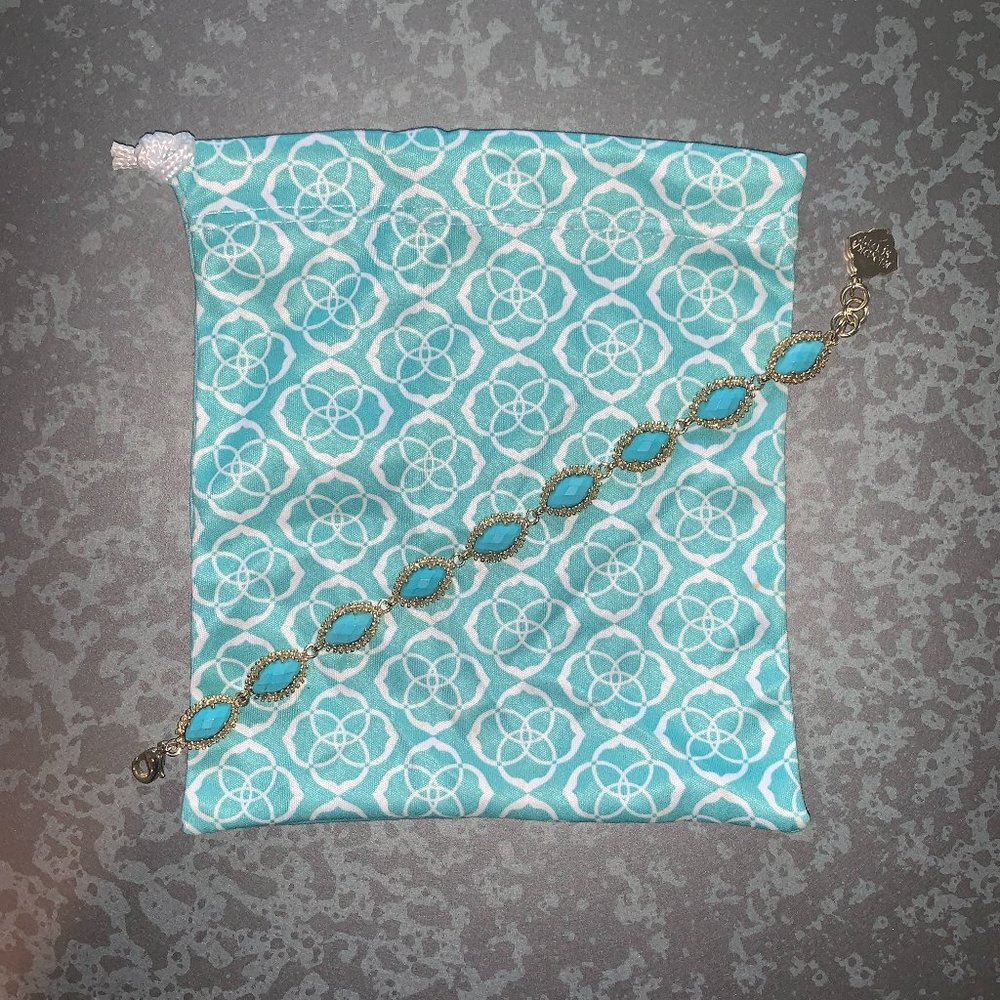 Turquoise and Gold Kendra Scott Bracelet